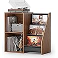 Record Player Stand,Turntable Stand with Vinyl Record Storage,Record Player Table with Vinyl Display Holder Shelf,Record Player Cabinet with 220 Albums Organizer,Media Console Cabinet for Stereo Audio