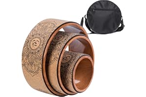 Aiweitey Back Roller Set, Cork Yoga Wheel for Backbends Pain Relief Massages Muscle Pilates Relaxation Balance with Bag.