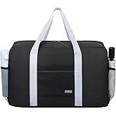 Carbrea Carry on Duffle Bag - Carry on Bag 22x14x9 Airline Approved 36L Foldable Travel Duffel Bag for Women and Men - Black