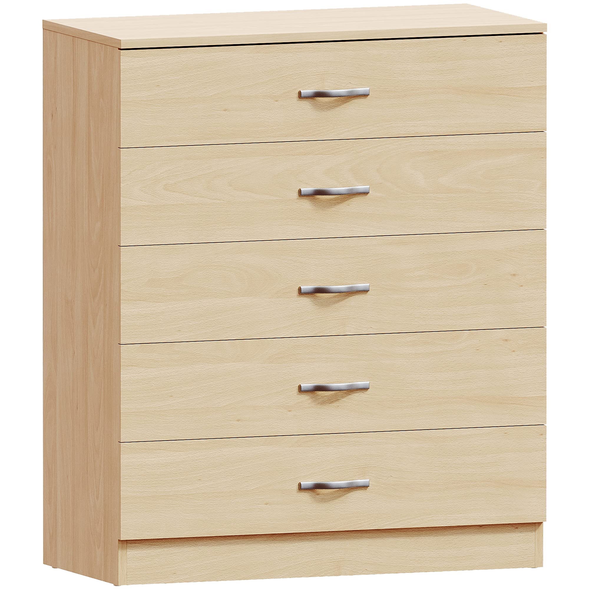 Vida Designs Riano 5 Drawer Chest of Drawers, Metal Handles & Runners, Anti-Bowing Drawer Support, Bedroom, Nursery Furniture, Pine