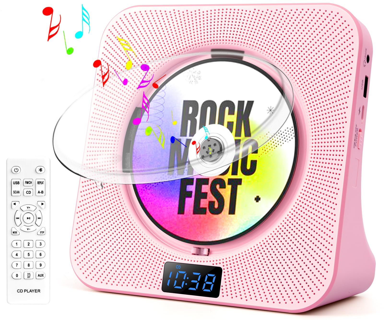 Desktop CD Player with Speakers, ROADOM Bluetooth