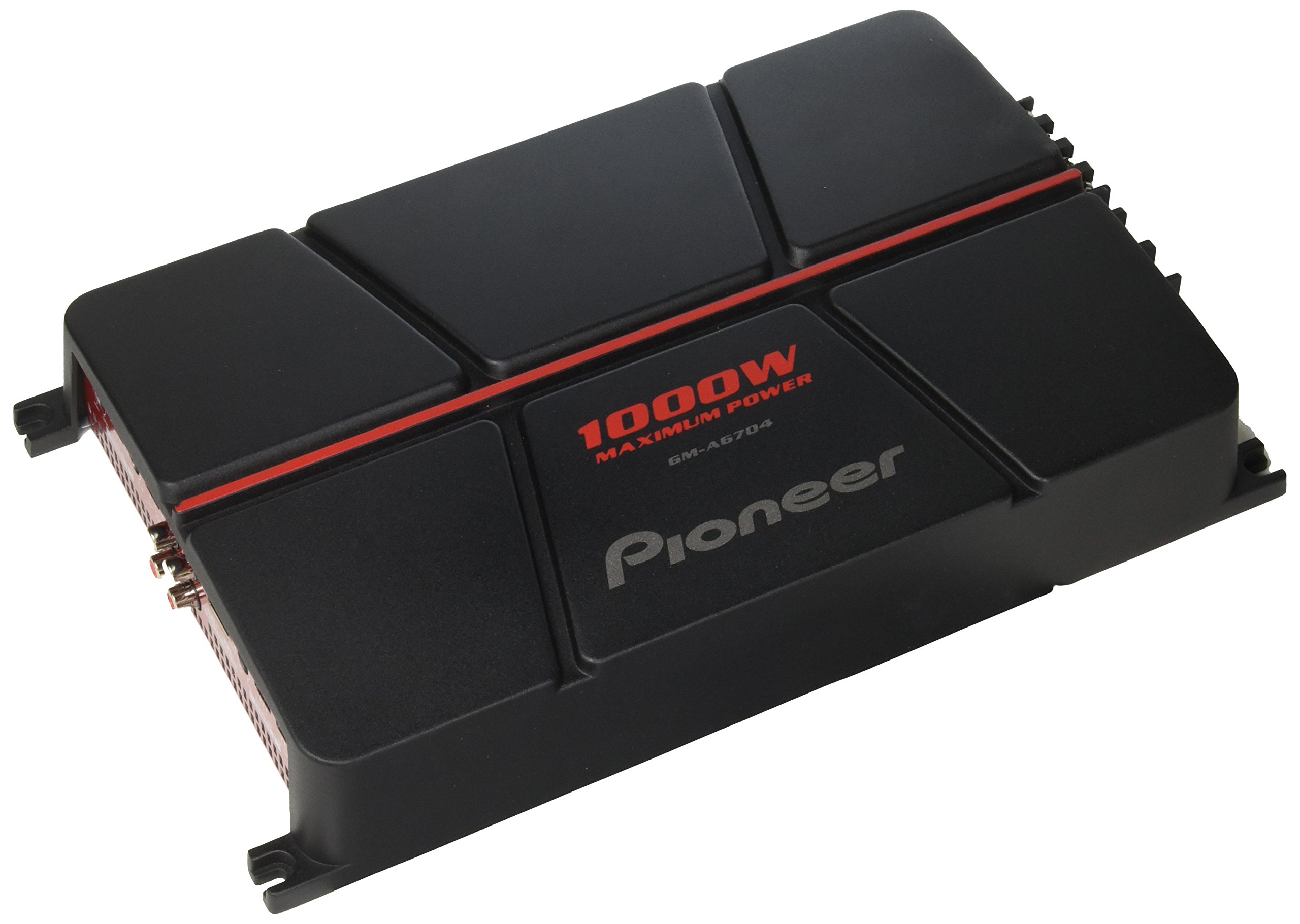 Pioneer GM-A6704 4-Channel Bridgeable Amplifier with Bass Boost,Black/red