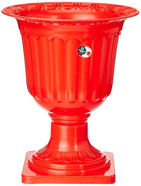 Gardens Need 100% Virgin Plastic Italy Pot-10| Set of 2 Planter, (25cm x 25cm x 30cm, Red)
