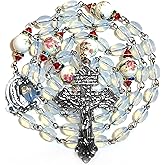GeekTenet Rosary Beads Chaplet Artificial opal Rosery Cross Catholic gifts