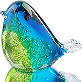Quligeta Hophen Art Glass Bird Figurine Handmade Blown Glass Paper Wight Mother`s Day Gift Home Ornament (#3)