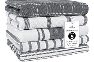 Trade Fountain Kitchen Towels - Pack of 5 Dish Towels for Kitchen Accessories - 19 x 27 INCHES Extra Large Highly Absorbent D