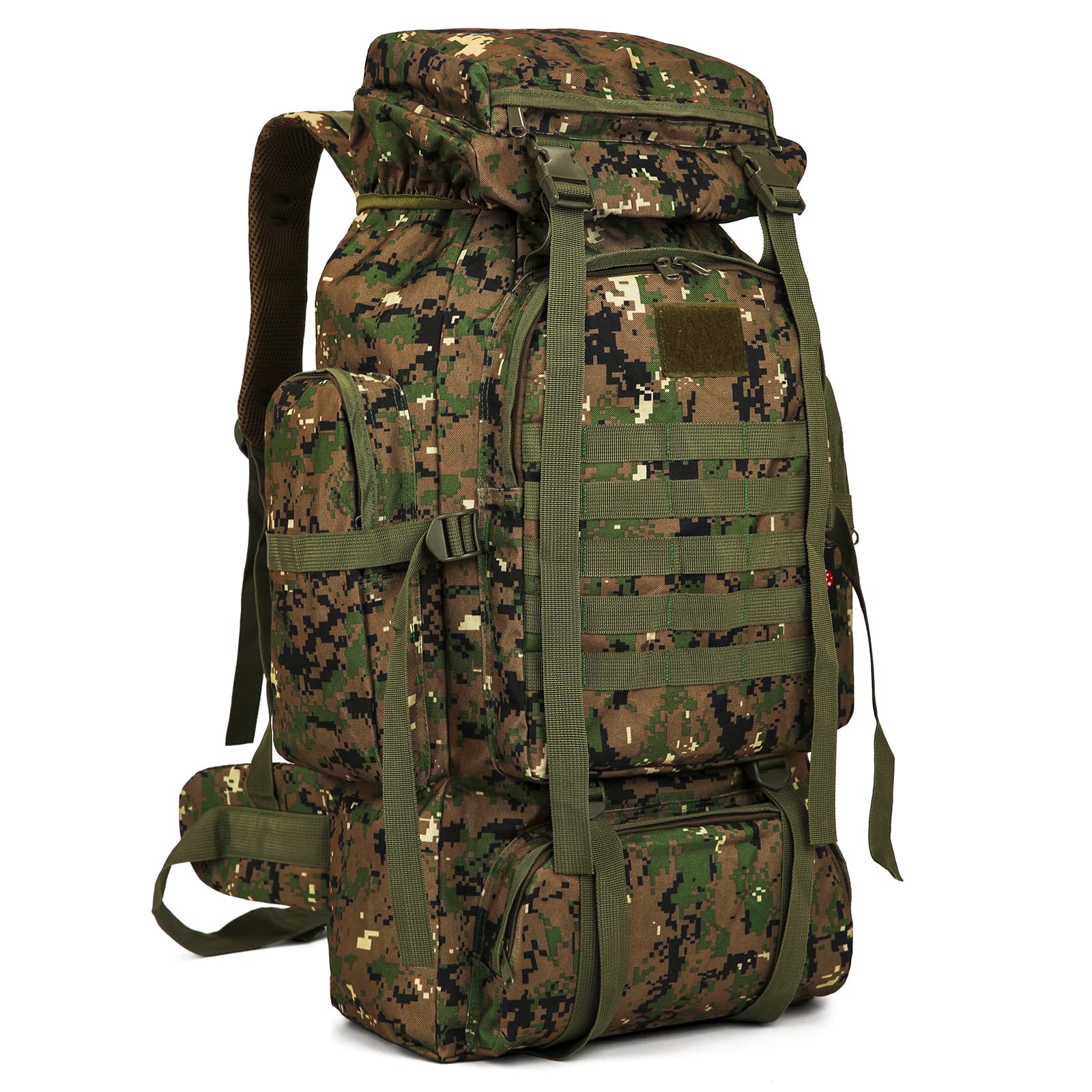 WintMing 70L Camping Hiking Backpack Molle Rucksack Waterproof Traveling Daypack Frameless (Camouflag-C)