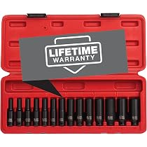 Sunex 1819C TPMS-Sensor Flip Socket Set, 2-teilig – 11mm X 12mm Stecknuss + 5,1 Cm Verlängerung | Für Reifendruck-Sensoren