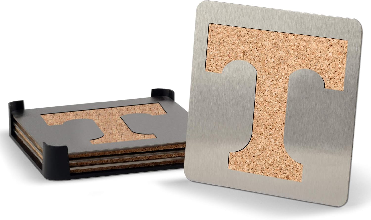 YouTheFan NCAA Boasters, 4-Piece Stainless Steel Laser-Cut Team Coaster Set