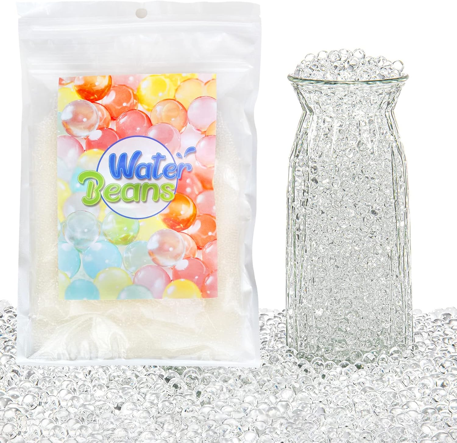 Vase Fillers - Veramz 80,000Pcs Clear Water Gel Jelly Beads, Water Beads for Vases, Vase Filler Beads Gel Jelly Balls, Vase Fillers for Floating Pearls, Wedding Centerpiece, Floating Candles, Floral Decoration