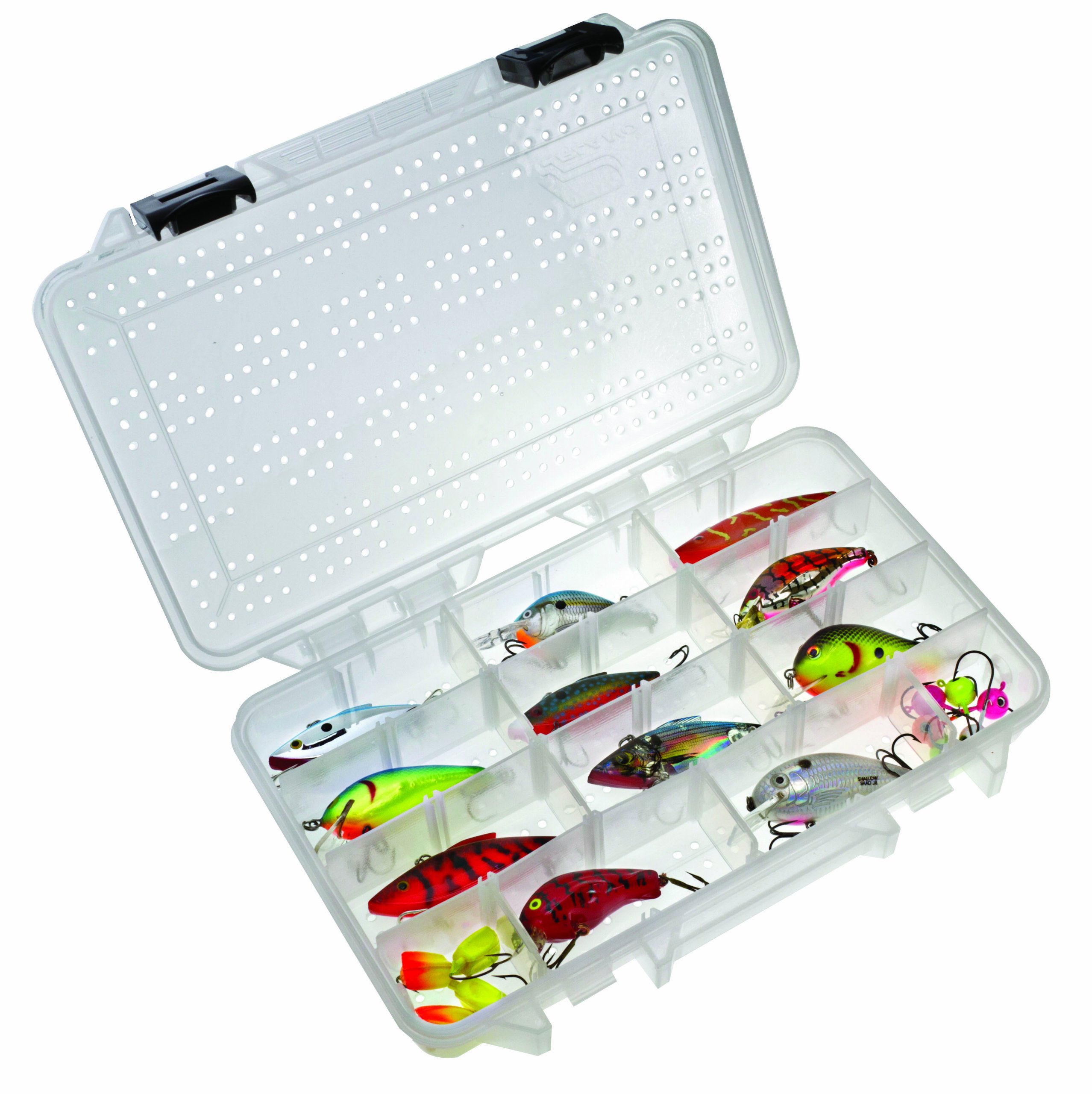 PLANO Hydro-Flo StowAway,Salt Water Fishing tackle box, Plastic Storage Organizer Box with Removable Dividers, Tackle Tray for Crankbaits, Softbaits, hooks and other fishing equipment