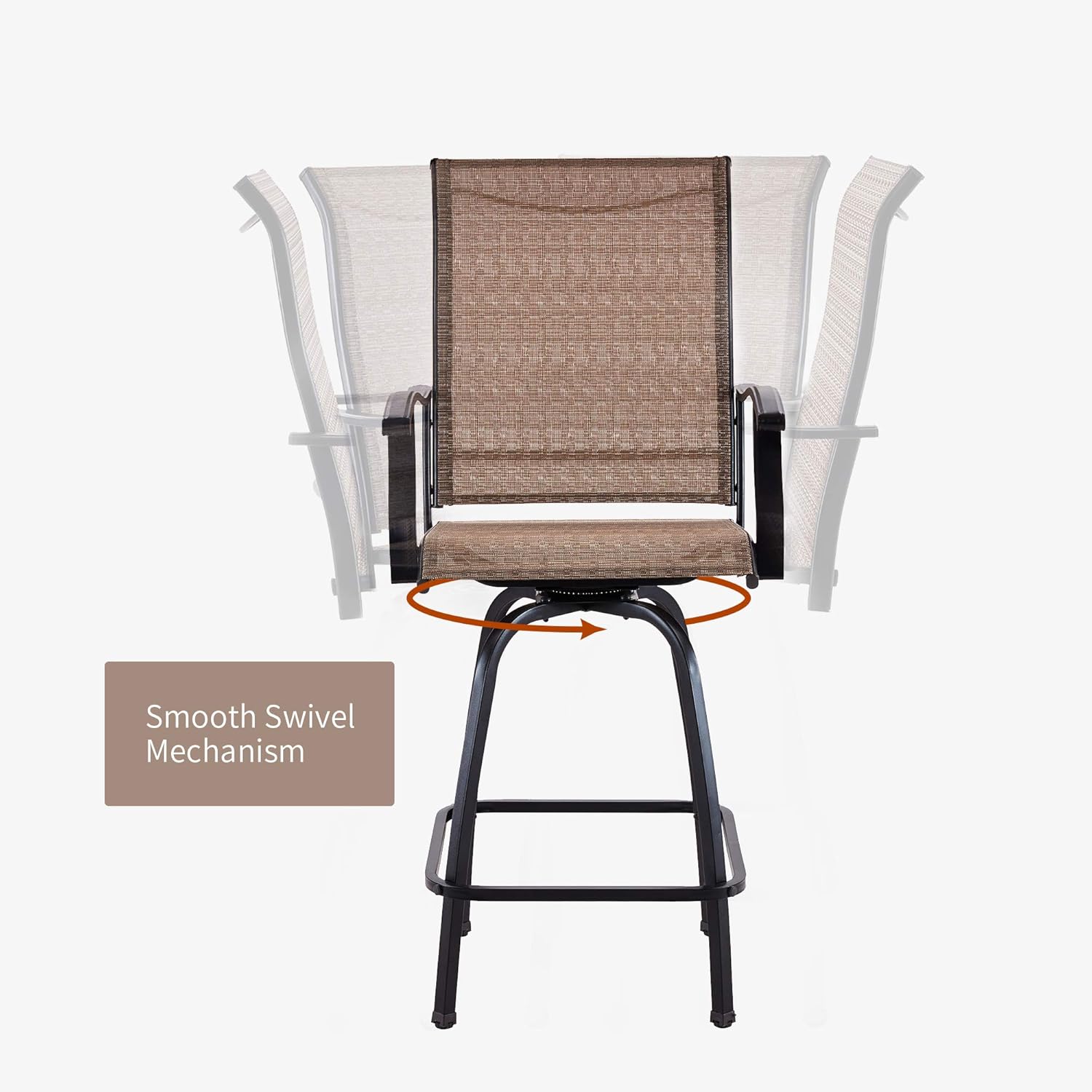 Outdoor Swivel Bar Stools All-Weather Counter Height Tall Patio Chair, 2 Pack for Garden Backyard: Furniture & Decor