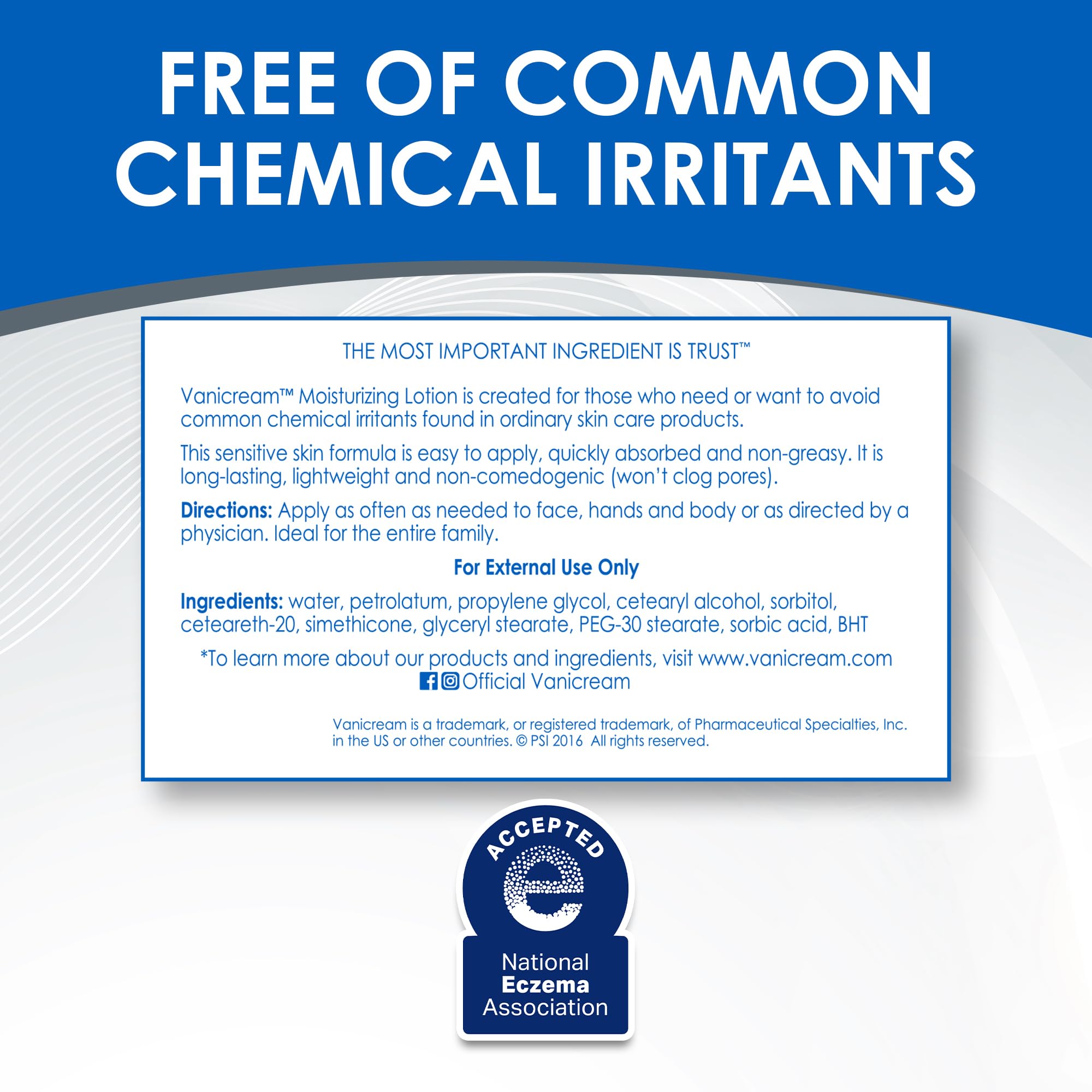 Vanicream Moisturizing Lotion with Pump | Fragrance and Gluten Free | For Sensitive Skin | 16 Ounce (Pack of 1)