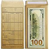 Cashier Deposit Report Envelopes with Self Adhesive Flap for Coins, Cash, Credit Cards, 3.5'' x 6.5'', 500/Box