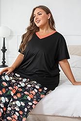 Vozanet Women's Pajama Sets Short Sleeve with Long