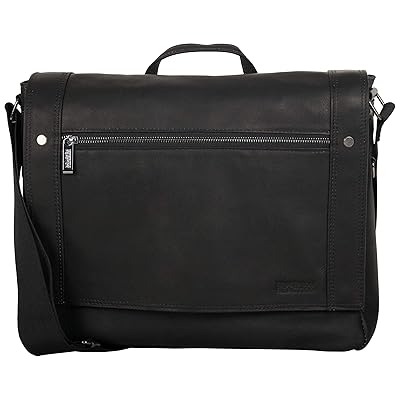 Kenneth Cole Reaction Men's Mess Essentials' Colombian Leather Business 15.6" Laptop Messenger Bag, Black