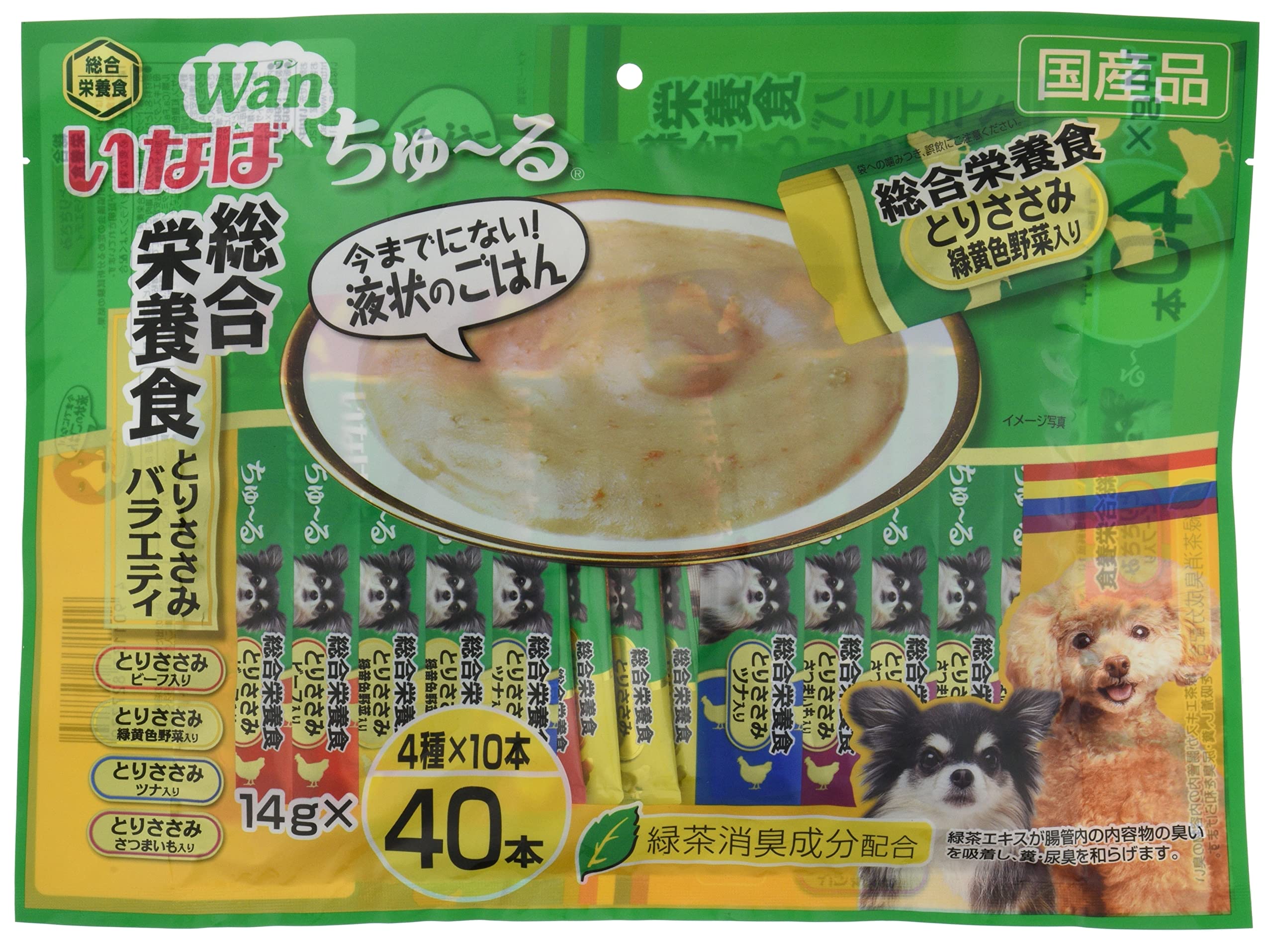 いなば ちゅ~る 総合栄養食 とりささみバラエティ 犬用おやつ 40本商品画像