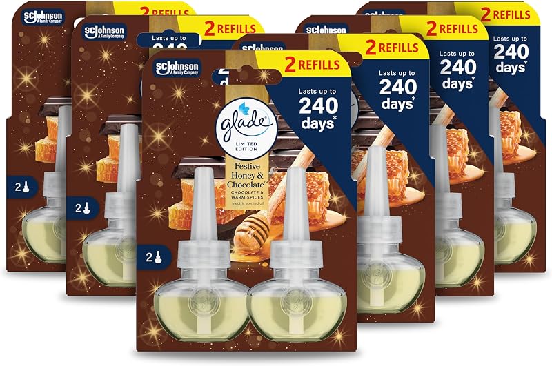 Glade Festive Honey & Chocolate Plug-In Refill Pack of 6 Duos 12x20ml