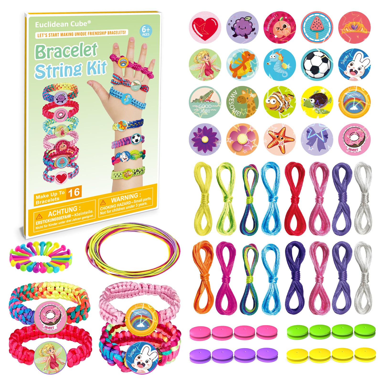 Euclidean Cube Bracelet Making Kit, Jewelry Making Kit Crafts for Girls Ages 6-12, DIY Bracelet String Travel Rewarding Activity Set, 6 7 8 9 10 11 12 Years Old Girl Birthday Gift โ image 1