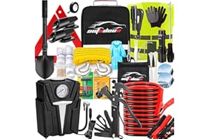AUTODECO Roadside Car Emergency Kit - 136Pcs Premium Heavy Duty Car Safety Kit Emergency Kits for car