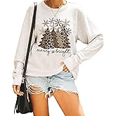 Christmas Sweatshirts for Women Ugly Christmas Sweater Women Merry and Bright Sweater Outfits Holiday Tops Shirts 2025