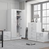 Reflect Bedroom Furniture Set - 2 Door Wardrobe, 5 Drawer Chest, 2 Bedside view 2