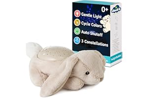 Cloud b Calming Nightlight Star Projector | Gentle Brightness | 3 Colors | 3 Constellations | Auto-Shutoff | Bunny
