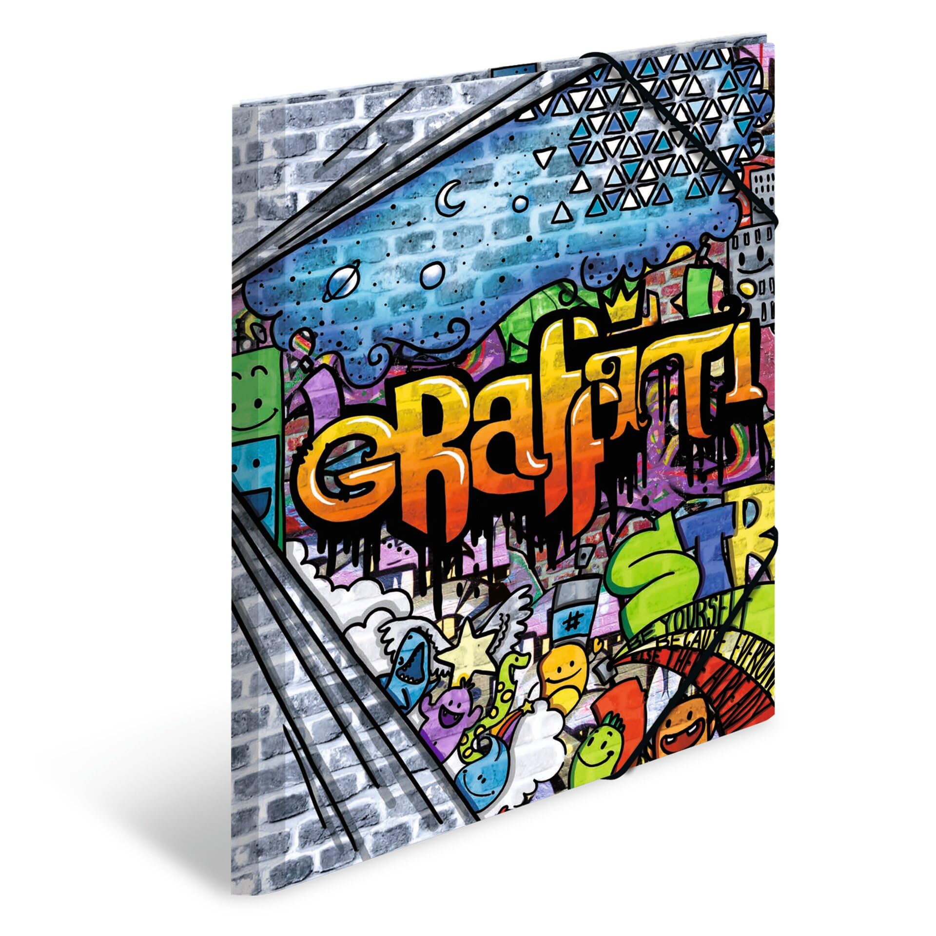 HERMA Elastic Folder Artline with Graffiti Motif, A3, Sturdy Plastic, with Inner Print, 1 Span Folder
