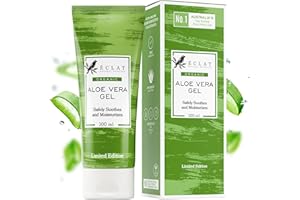 ECLAT SKINCARE 100% Aloe Vera Gel - Pure Aloe Vera Gel, Cooling & Soothing for Face and Skin - Organic Aloe Vera Gel for Sunburn Relief, Natural Hydrating Aloe Gel, Cold Pressed Aloe Vera Gel - Face Moisturizer
