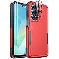 Ezanmull for Samsung Galaxy A16 5G Phone Case, [15 FT Military Grade Drop Protection] [Glass Screen Protector + Camera Lens Protector] Non-Slip Shockproof Case for Samsung Galaxy A16 5G (Red)