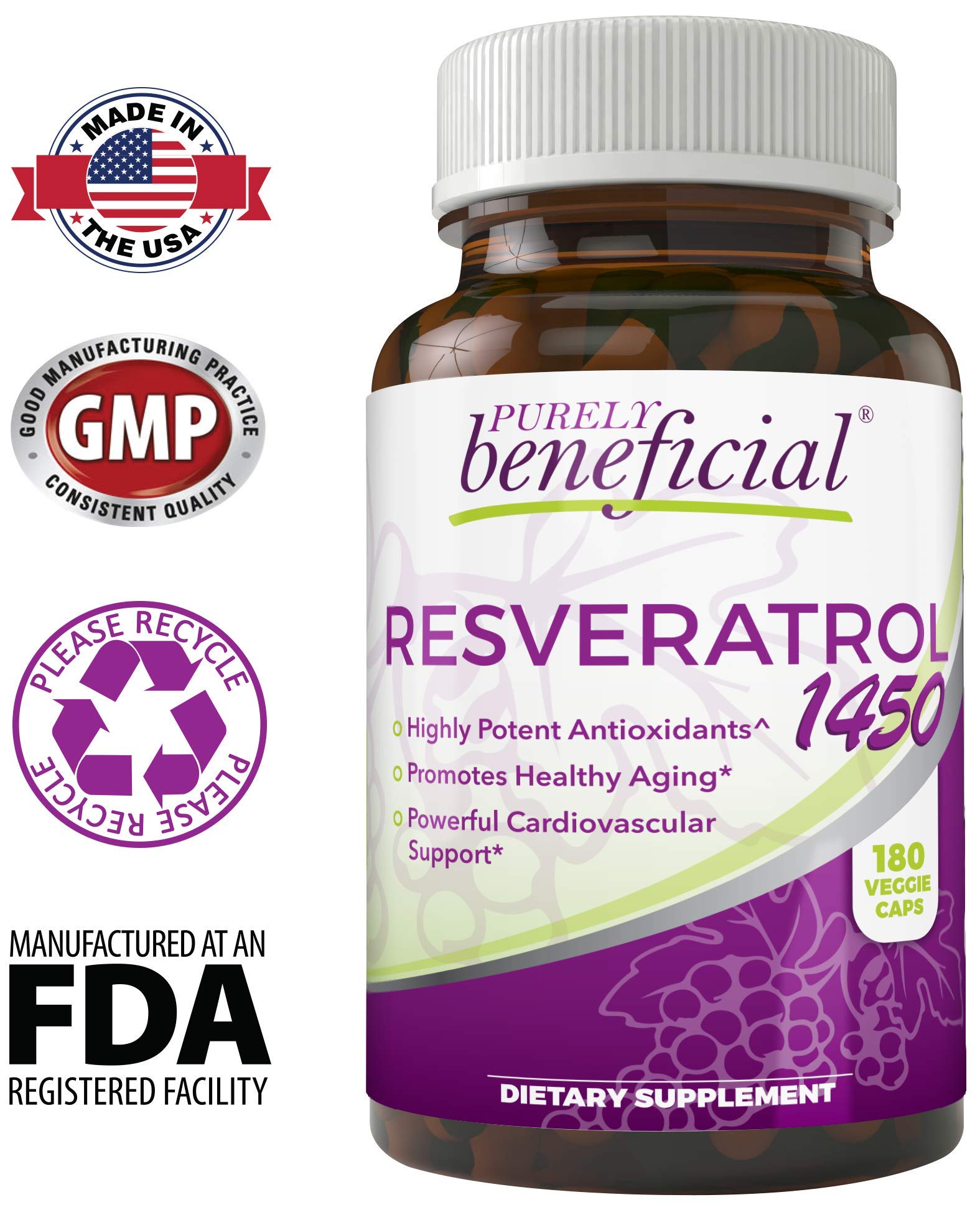 RESVERATROL145090day Supply, 1450mg per Serving of Potent Antioxidants