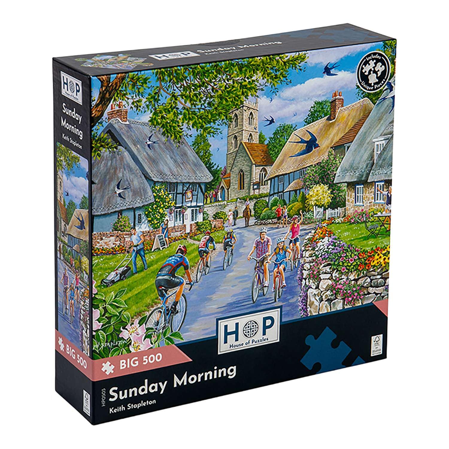 The House of Puzzles - Sunday Morning Jigsaw - Big 500 Piece Jigsaws For Adults, Extra Large Pieces, Artist Illustrated, Scenic Landscape, Deluxe Puzzle Gifts — image 1
