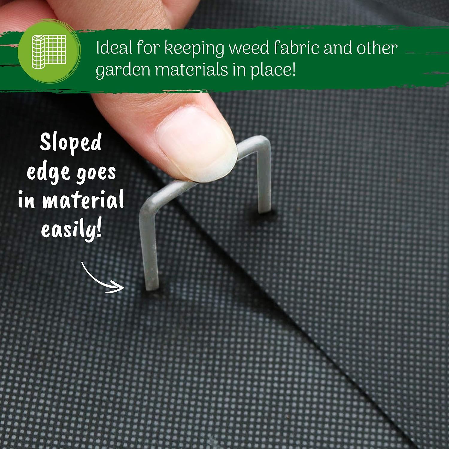 Metal U-shaped Garden Pegs for Fixing Artificial Grass Garden Cloth, Peat Mats and Nets (150mm) 50 Pieces - Image 4
