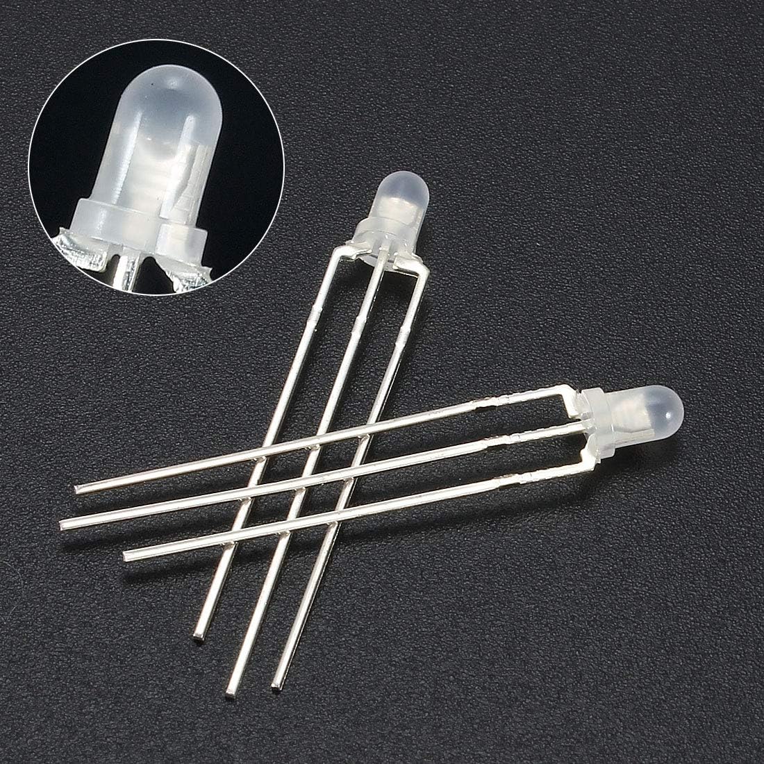 Sourcingmap 100pcs 3mm Red Yellow Green Misty Common Cathode LED Diode Light Round 20mA Super Bright Bulb Lighting Lamp Electronic Component Light Emitting Diodes - Image 4
