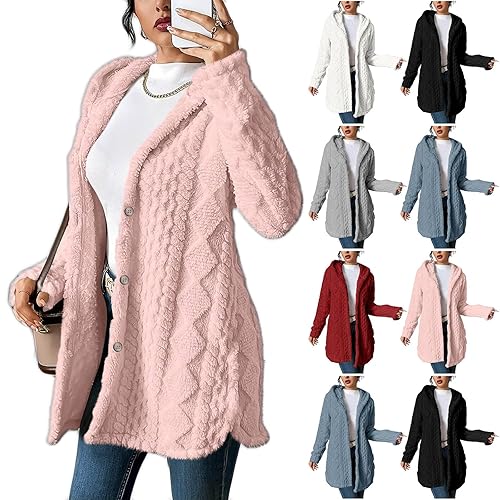 bauenieroy womens coat, Winter Jackets For Women uk Quilted Solid Color Puffer Coats Ladies Lightweight Waterproof Jacket Fur Hood Plus Size Trench Coat Outwear Outfits Clothing
