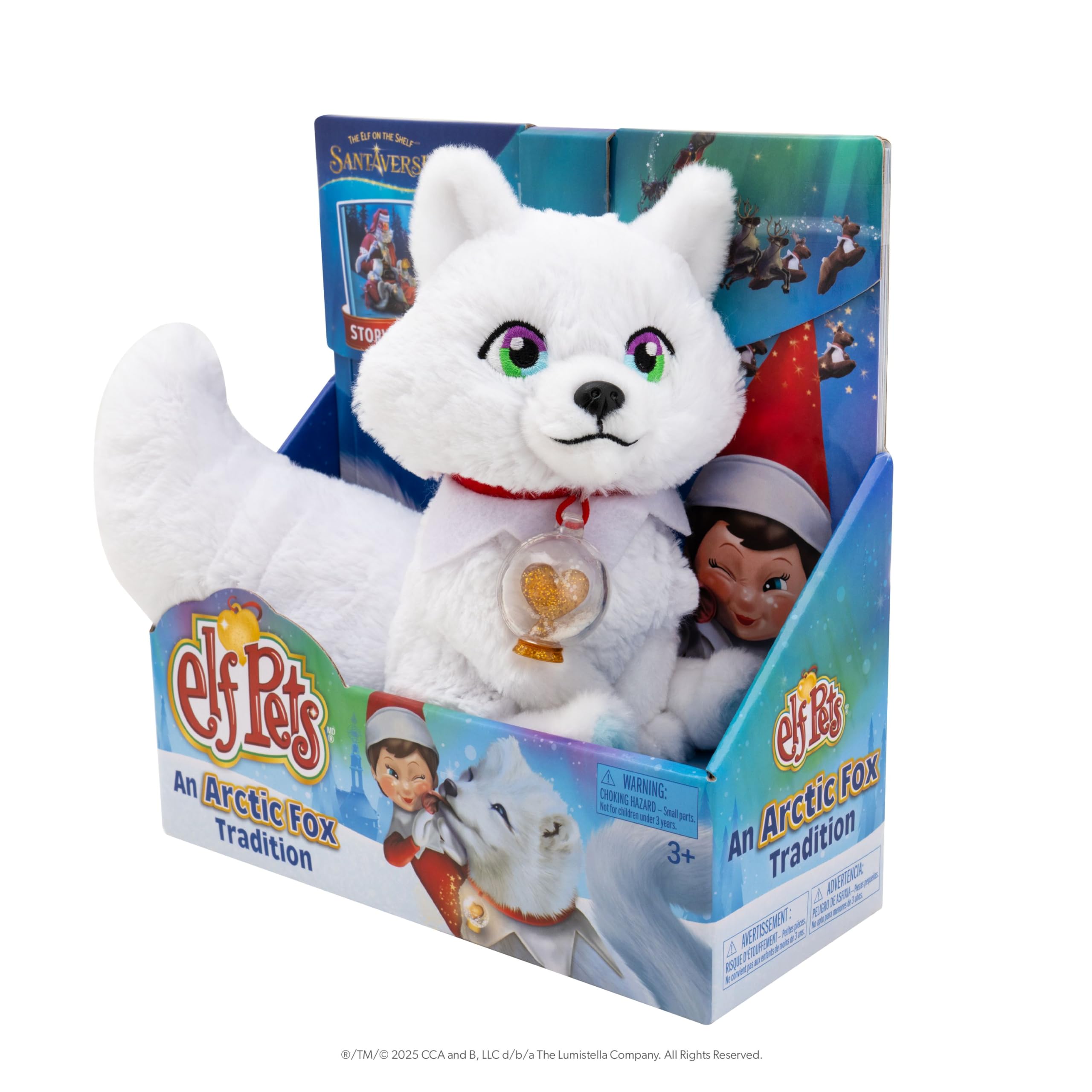 Elf Pets: an Arctic Fox Tradition - Huggable Elf Pet Arctic Fox Stuffed Animal - Includes Beautifully Illustrated Hardbound Storybook, Mini Snow Globe Charm and Official Adoption Certificate.