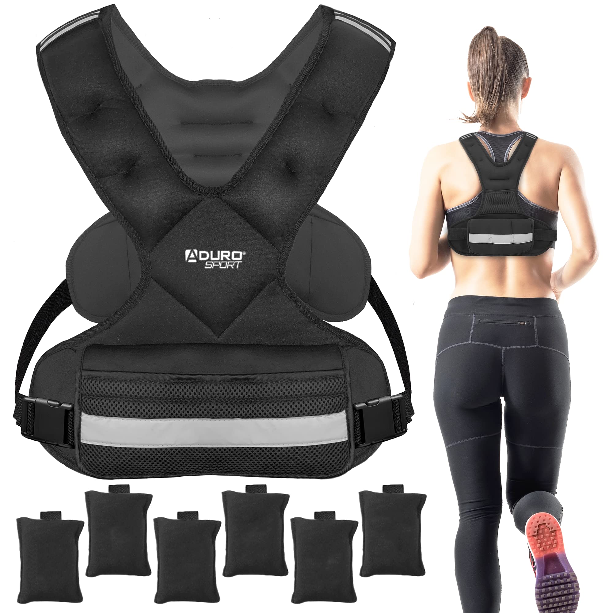 Photo 1 of "Aduro Sport Adjustable Weighted Vest Workout Equipment, 11lbs-20lbs Body Weight Vest for Men, Women, Kids"