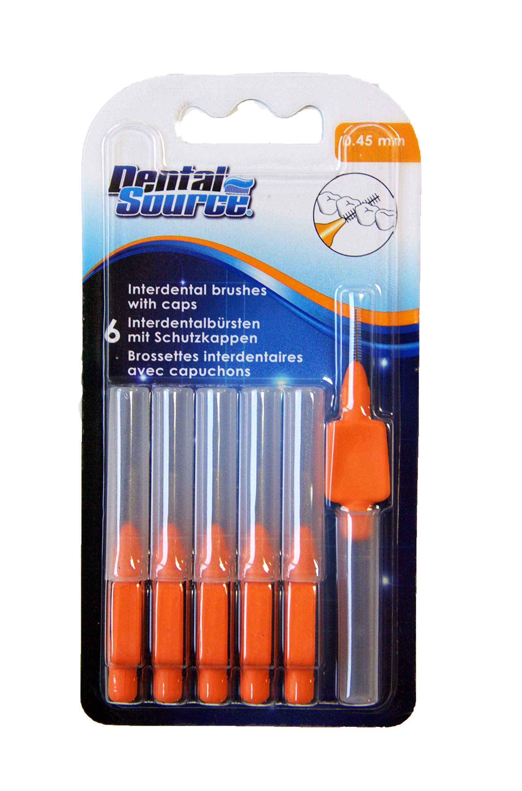 Dental Source 8027300 – Pack of 6 Interdental Brushes 0.45 mm