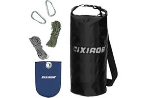Cixiaor Bear Food Bag Hanging System, Easy to Throw Ultralight Bear Bag Kit for Camping with a 10L Waterproof Bear Bag Backpacking, Survival Utility Rope, Carabiner, Sock and Instructions