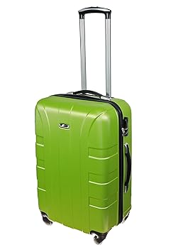 P-Collection Koffer Hartschale Trolley 66 x 44 x 25 cm (H x B x T) 55 Liter, 4 Leichtlaufrollen Räder, grün, Zahlenschloss