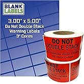 Blank Labels Do Not Double Stack Label - High-Visibility Warning Label Stickers - 3"x5" Semi-Gloss Rolls on 3" Cores - 500 Labels Per Roll, 500 Total Labels (1 Roll)