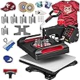 VEVOR Heat Press Machine 11 in 1 Combo Tshirt Press Machine 360° Swing Away Digital Shirt Printing Multifunction Heat Transfer Clamshell Sublimation for T-Shirt Hat Cap Mug Plate Pen Shoes