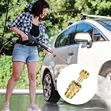 NQEUEPN 4Pcs M22-14mm to 1/4in Pressure Washer Adapter Set Brass Gold view 7