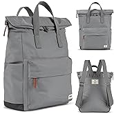 ORI LONDON Travel Backpack - Medium Nylon Rolltop Backpack for Men & Women for Laptop & Accessories - The Canfield, Stormy Gray