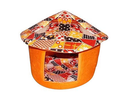 Pets Empire Mushroom Design Soft, Warm Dog Cat Puppy's House (Colour and Print May Vary, Small, 20 x 19 x 13 x 26-inch)