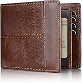 Swallowmall Mens Wallet Rfid Blocking Leather Wallet for Men Bifold Wallets with 1 ID Window 16 Card Slot