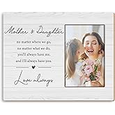 KJULYW Mother Gifts 4x6 Picture Frame, Mom Gifts from Daughter for Mothers Day Birthday, Mother and Daughter Love Always Picture Photo Frames for Desk Tabletop Wall Decoration
