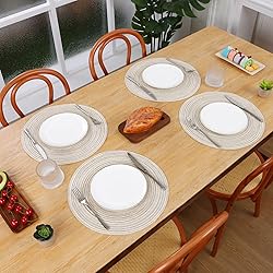 SHACOS Round Braided Placemats Set of 4 Washable