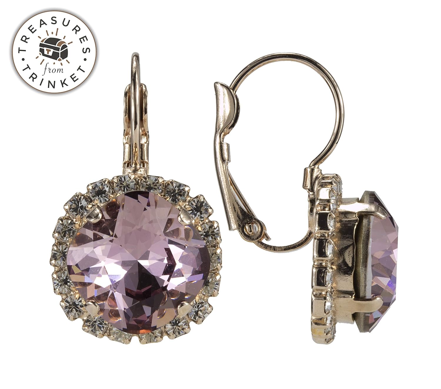 Amazon Com Swarovski Halo Lever Back Earrings 12mm Cushion Cut