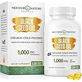 Organic High Potency Turkish Black Seed Oil Capsules, Cold Pressed, High TQ, 2 Month Supply, Non-GMO Black Cumin Nigella Sativa Oil for Immune Support, Joint, Digestive & Beauty, 1,000mg Dose (120ct)
